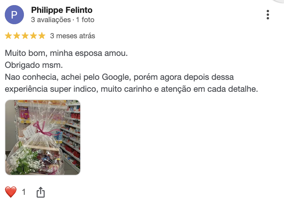 Avaliação de cliente no Google 3