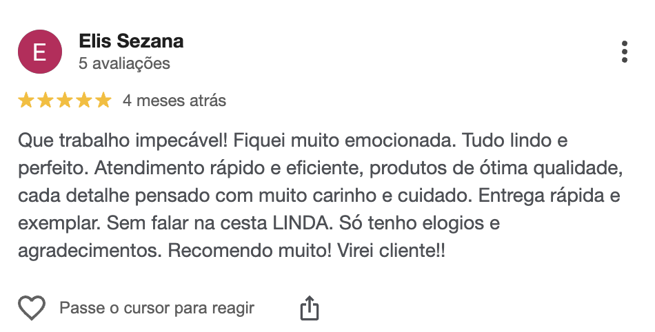 Avaliação de cliente no Google 6