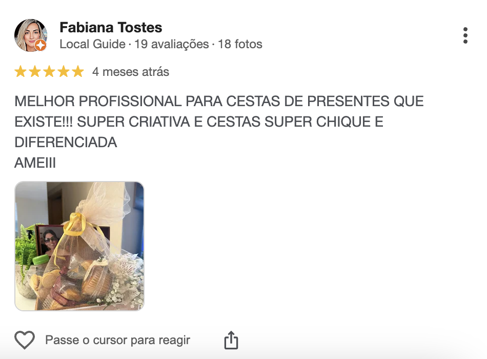 Avaliação de cliente no Google 7